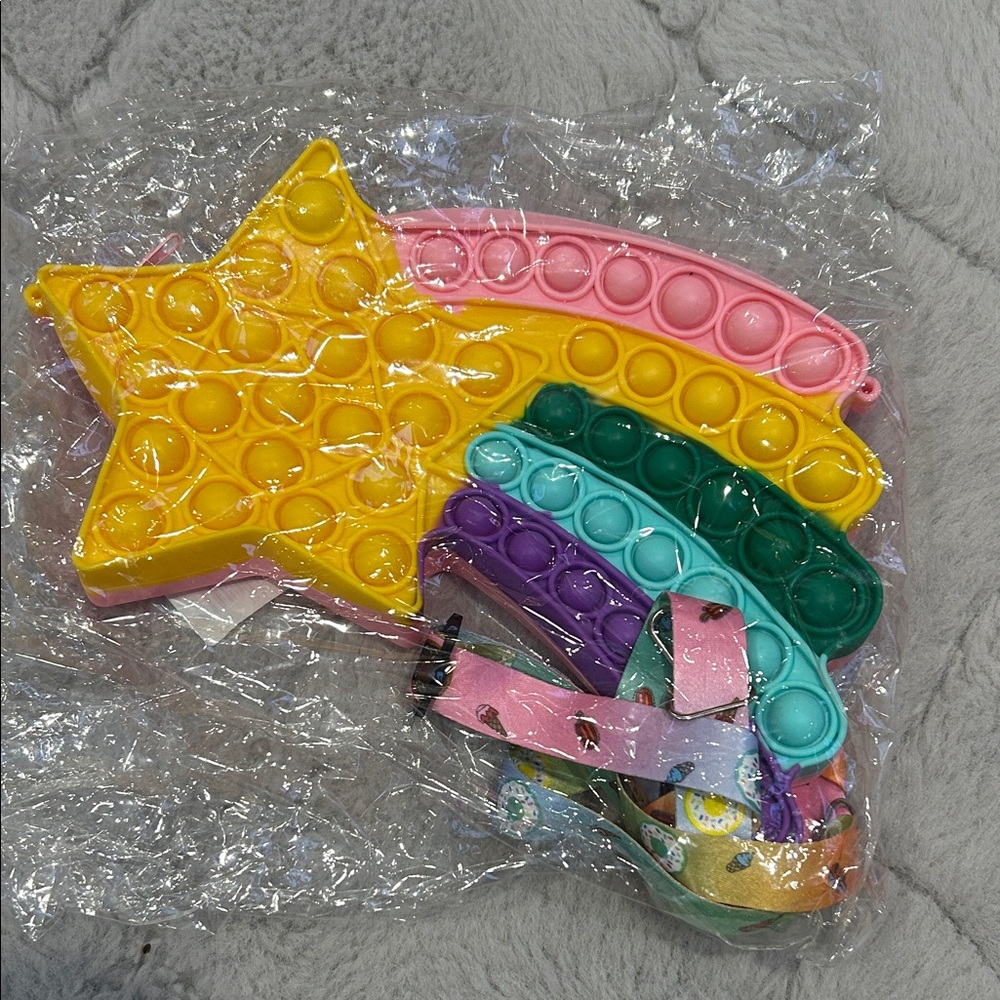 NWT- Colorful Star Rainbow Pop It Fidget Crossbody purse